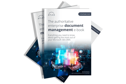 The authoritative enterprise Document Management Ebook Everything you need to know about getting the most of your Microsoft 365 DMS ebook cover