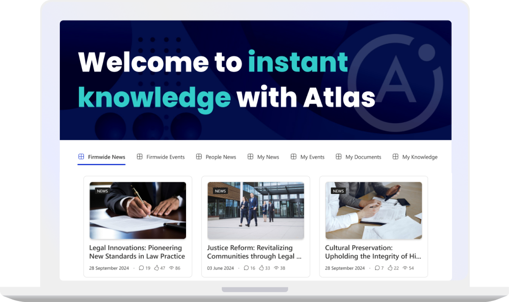 Atlas Knowledge Intranet Screen Mockup